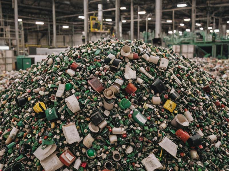 Recycling facility showing sustainable waste processing operations