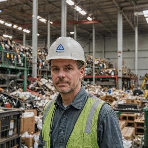 Operations director overseeing recycling facility management